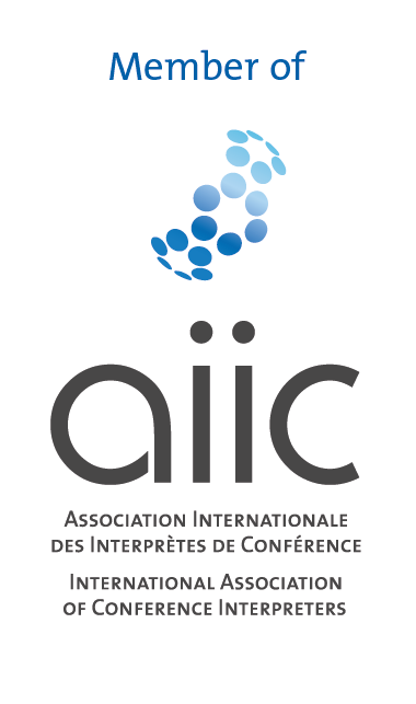Member of AIIC — International Association of Conference Interpreters
